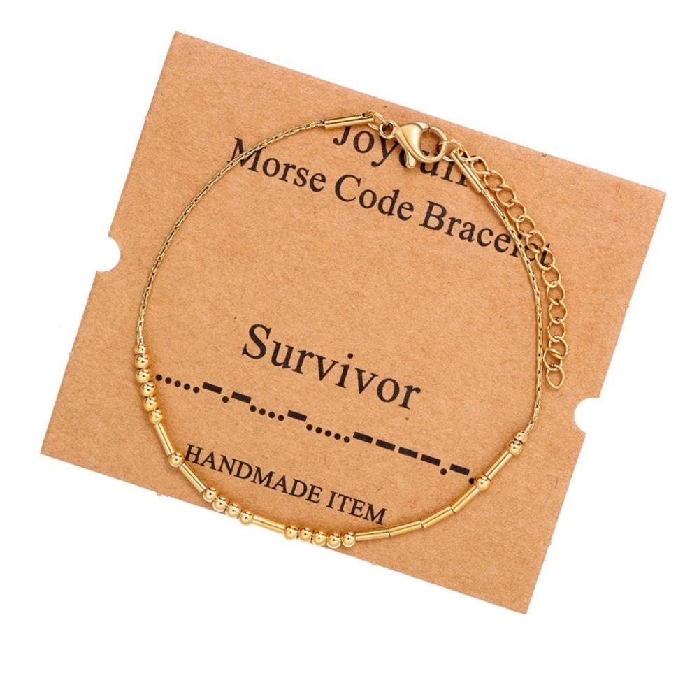 NWT Wool + Pepper Co. Morse Code Bracelet- Survivor